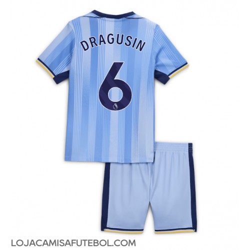 Camisa de Futebol Tottenham Hotspur Radu Dragusin #6 Equipamento Secundário Infantil 2024-25 Manga Curta (+ Calças curtas)